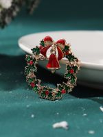 Sweet Wreath Bow Knot Bell Alloy Enamel Inlay Artificial Rhinestones Women's Brooches 1 Piece main image 3