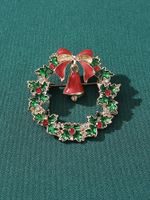 Sweet Wreath Bow Knot Bell Alloy Enamel Inlay Artificial Rhinestones Women's Brooches 1 Piece main image 1