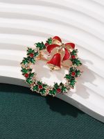 Sweet Wreath Bow Knot Bell Alloy Enamel Inlay Artificial Rhinestones Women's Brooches 1 Piece sku image 1