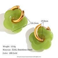 1 Pair Basic Sweet Classic Style Flower Plating Stainless Steel Arylic 18k Gold Plated Drop Earrings main image 5