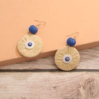 Wholesale Jewelry Vintage Style Simple Style Round Eye Raffia Handmade Drop Earrings main image 4