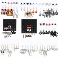 1 Set Funny Pumpkin Spider Ghost Enamel Plating Inlay Alloy Metal Acrylic Rhinestones Zircon Gold Plated Rhodium Plated Silver Plated Drop Earrings Ear Studs main image 1