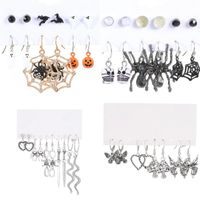 1 Set Funny Pumpkin Spider Ghost Enamel Plating Inlay Alloy Metal Acrylic Rhinestones Zircon Gold Plated Rhodium Plated Silver Plated Drop Earrings Ear Studs main image 4
