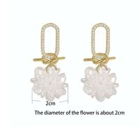 1 Pair Sweet Flower Imitation Pearl Alloy Drop Earrings main image 3