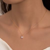 Simple Transparent Invisible Fish Line Zircon Necklace Diamond-studded Clavicle Chain Female sku image 25