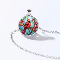 French Style Streetwear Bird Alloy Inlay Glass Unisex Pendant Necklace main image 1