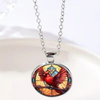 French Style Streetwear Bird Alloy Inlay Glass Unisex Pendant Necklace main image 2