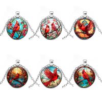French Style Streetwear Bird Alloy Inlay Glass Unisex Pendant Necklace main image 4