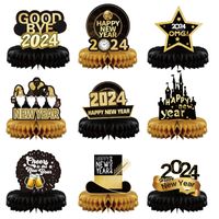 New Year Letter Star Paper Party Ornaments 9 Pieces sku image 1
