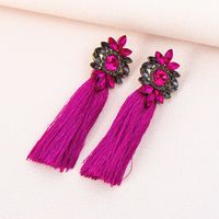 1 Pair Ig Style Glam Flower Inlay Alloy Glass Drop Earrings main image 2