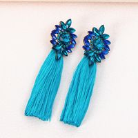 1 Pair Ig Style Glam Flower Inlay Alloy Glass Drop Earrings main image 4
