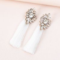 1 Pair Ig Style Glam Flower Inlay Alloy Glass Drop Earrings main image 5