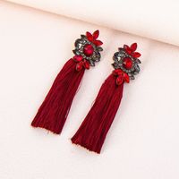 1 Pair Ig Style Glam Flower Inlay Alloy Glass Drop Earrings main image 8