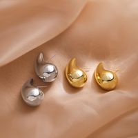 1 Pair Ig Style French Style Water Droplets Plating Alloy 18k Gold Plated Ear Studs main image 1
