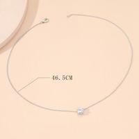 Simple Style Round Copper Plating Inlay Zircon Silver Plated Necklace main image 4