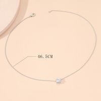 Style Simple Rond Le Cuivre Placage Incruster Zircon Plaqué Argent Collier main image 4