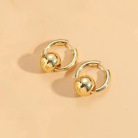 1 Pair Simple Style Irregular Round Enamel Plating Inlay Copper Pearl Zircon 14k Gold Plated Earrings sku image 2