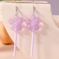 1 Pair Cute Flower Plastic Zinc Alloy Drop Earrings sku image 5
