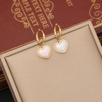 Stainless Steel 18K Gold Plated Sweet Plating Inlay Heart Shape Artificial Pearls Zircon Bracelets Earrings Necklace sku image 1