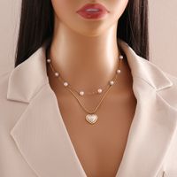 Wholesale Commute Heart Shape 304 Stainless Steel Copper Layered Plating 18K Gold Plated Necklace main image 2