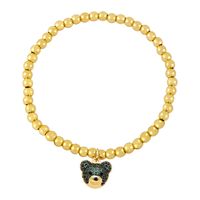 Ig Style Hip-hop Fashion Bear Copper Beaded Plating Inlay Zircon Bracelets sku image 5