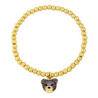 Ig Style Hip-hop Fashion Bear Copper Beaded Plating Inlay Zircon Bracelets main image 5