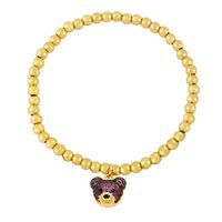 Ig Style Hip-hop Fashion Bear Copper Beaded Plating Inlay Zircon Bracelets sku image 1