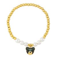 Ig Style Cute Fashion Bear Baroque Pearls Copper Beaded Plating Inlay Zircon Women's Bracelets main image 7