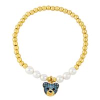Ig Style Cute Fashion Bear Baroque Pearls Copper Beaded Plating Inlay Zircon Women's Bracelets main image 5