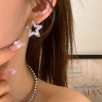 1 Pair Fashion Heart Shape Flower Bow Knot Copper Inlay Artificial Pearls Zircon Earrings sku image 15