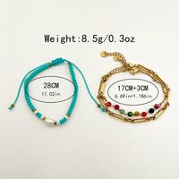 Wholesale Jewelry Vintage Style Handmade Geometric Colorful Heart Shape Stainless Steel Artificial Crystal Soft Clay 14K Gold Plated Polishing Enamel Plating Bracelets sku image 4