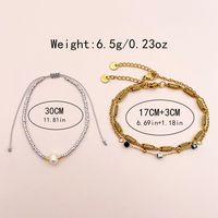 Wholesale Jewelry Handmade Simple Style Geometric Colorful Leaves 304 Stainless Steel Artificial Crystal 14K Gold Plated Polishing Enamel Plating Bracelets sku image 4