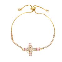 Fashion Simple Style Cross Copper Plating Inlay Zircon 18k Gold Plated Bracelets main image 2