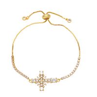 Fashion Simple Style Cross Copper Plating Inlay Zircon 18k Gold Plated Bracelets main image 3