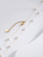 Style Simple Ovale Acier Inoxydable 304 Perles Baroques Polissage Femmes Collier main image 3