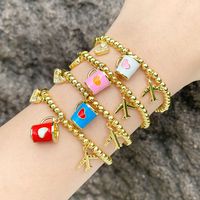 Estilo Ig Moda Dulce Taza Forma De Corazón Avión Cobre Con Cuentas Embutido Circón Pulsera main image 1