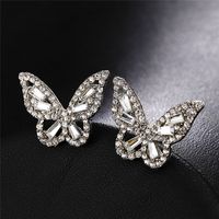 1 Pair Fashion Heart Shape Flower Bow Knot Copper Inlay Artificial Pearls Zircon Earrings sku image 6