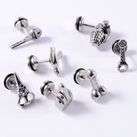 1 Piece Casual Skull Plating Stainless Steel Ear Studs main image 3
