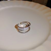 Einfacher Stil Geometrisch Kupfer Inlay Künstliche Edelsteine Offener Ring sku image 4
