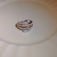 Einfacher Stil Geometrisch Kupfer Inlay Künstliche Edelsteine Offener Ring sku image 5