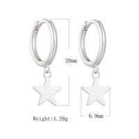 1 Par Estilo Ig Estrella Enchapado Plata Esterlina Rodio Plateado Aretes main image 4