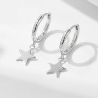 1 Paar Ig-stil Stern Überzug Sterling Silber Überzogen Mit Rhodium Ohrringe main image 7