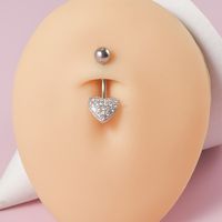 Simple Style Flower Butterfly Stainless Steel Inlay Zircon Belly Ring main image 3