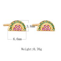 1 Pair Ig Style Watermelon Plating Inlay Sterling Silver Zircon 18k Gold Plated Ear Studs main image 4