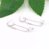 1 Pair Basic Solid Color Sterling Silver Drop Earrings main image 3