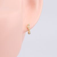 1 Pair Simple Style Solid Color Inlay Sterling Silver Zircon Ear Studs main image 2