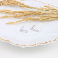 1 Pair Simple Style Solid Color Inlay Sterling Silver Zircon Ear Studs main image 4