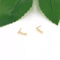 1 Pair Simple Style Solid Color Inlay Sterling Silver Zircon Ear Studs main image 5