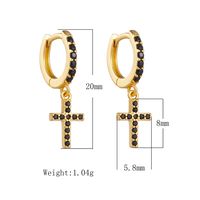 1 Pair Ig Style Cross Plating Inlay Sterling Silver Zircon 18k Gold Plated Earrings main image 4