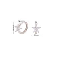 1 Paar Einfacher Stil Blume Inlay Sterling Silber Zirkon Ohrringe sku image 3